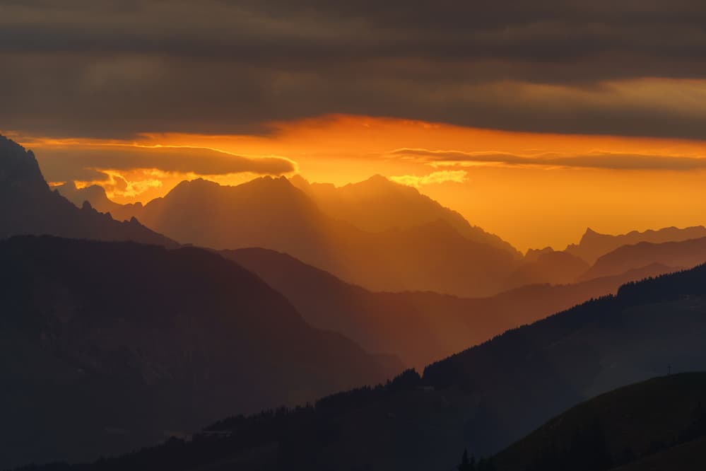 Golden Mountain Sunset by Patrick Aurednik — canvas wall art