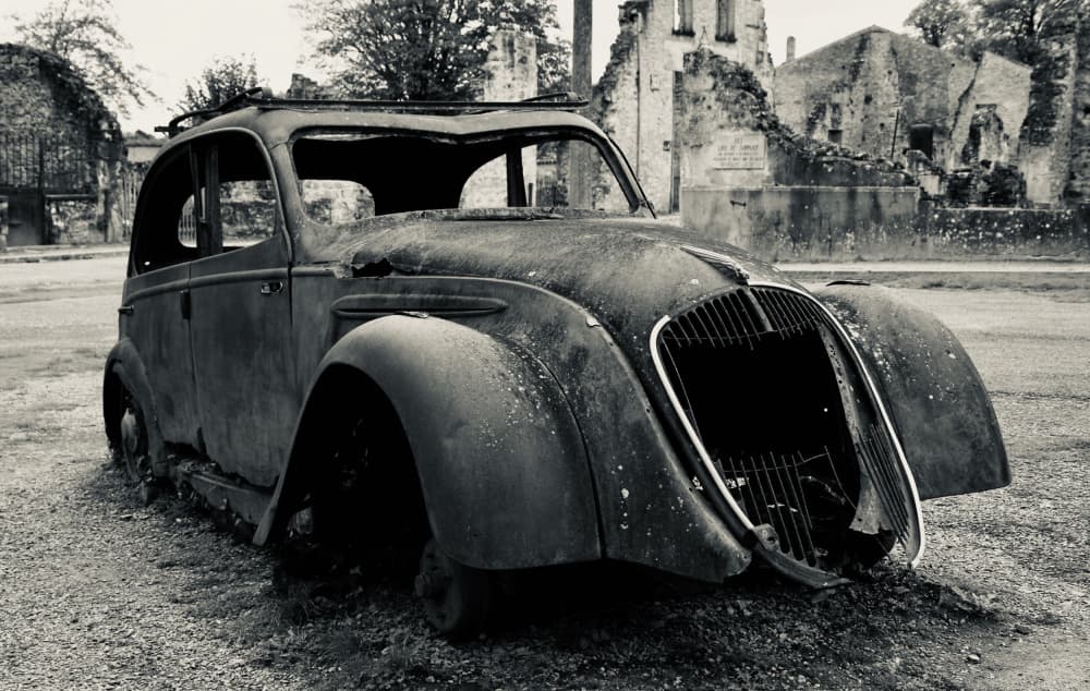 Abandoned Vintage Car by Miguel Alcântara — canvas wall art