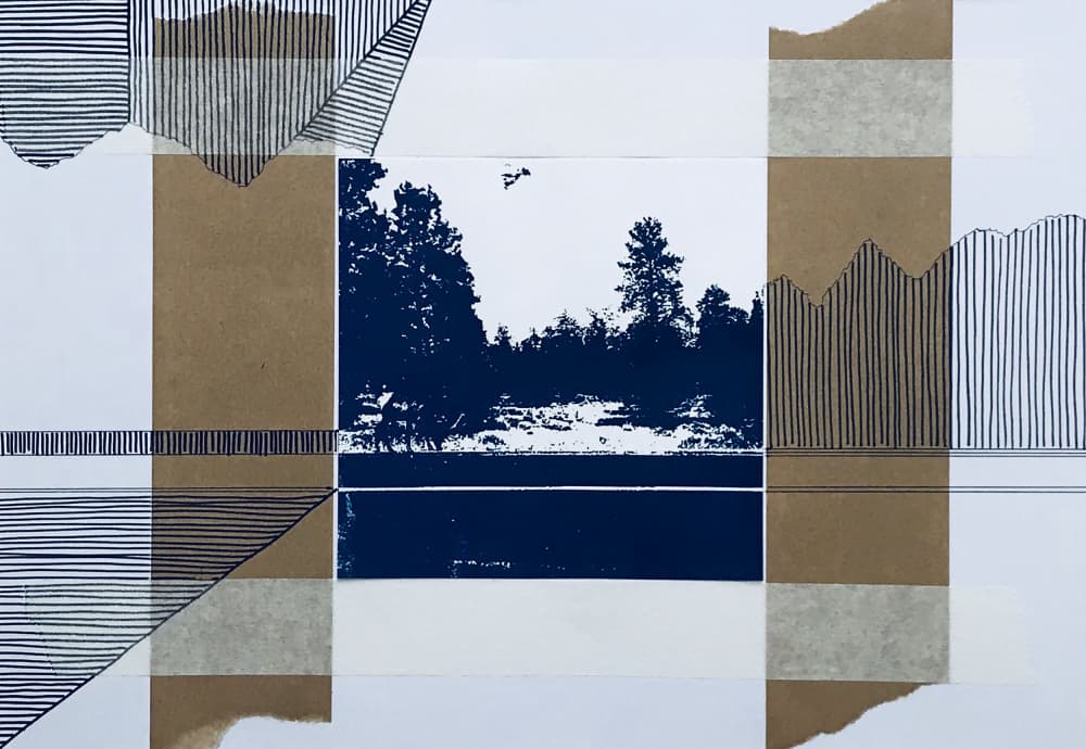 Abstract Forest Lake by kellymariesmith — canvas wall art