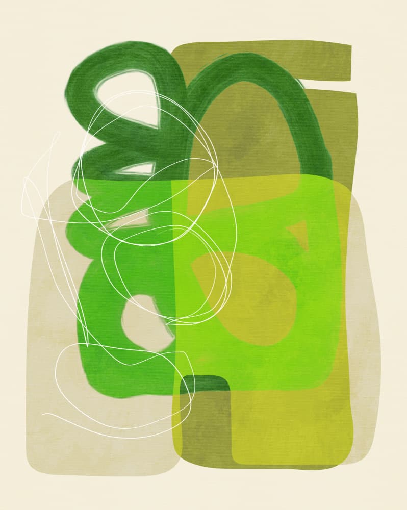 Painted Lines Green Tan 4 Kopie by Ana Rut Bre — canvas wall art