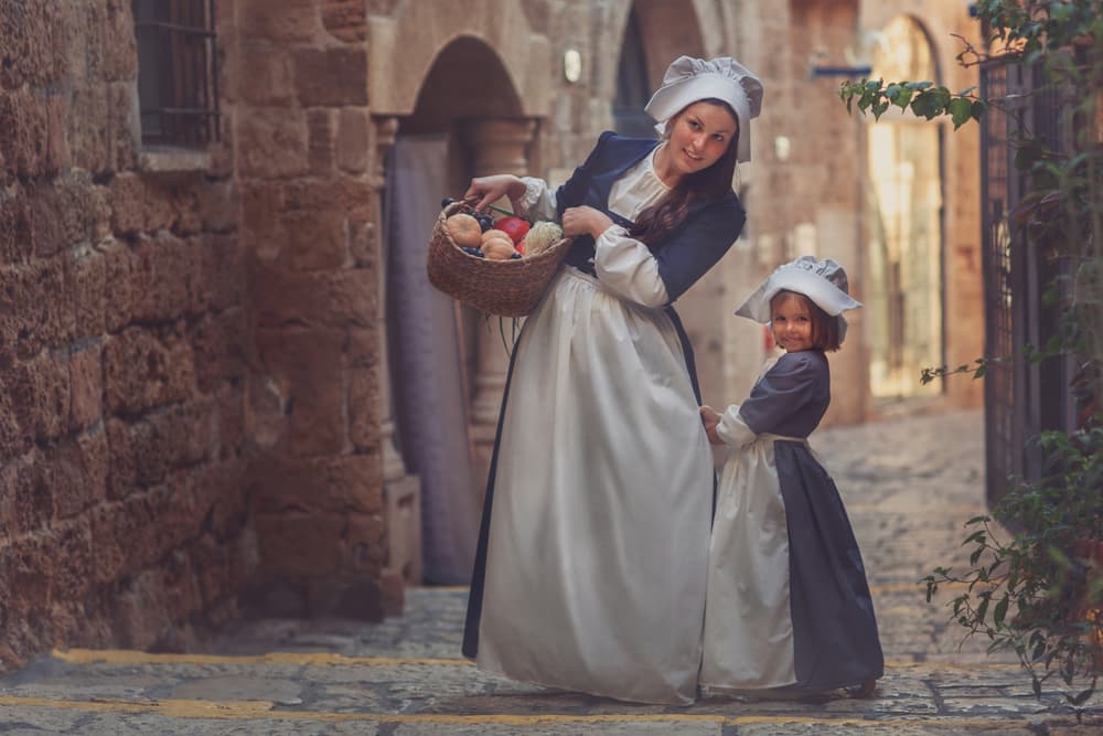Mother Daughter Historic Walk by Evgeny Loza — canvas wall art