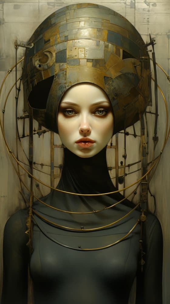 Elegant Steampunk Woman by Bilge Paksoylu — canvas wall art