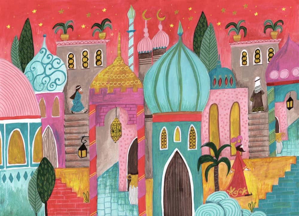 Pink Oriental city of Bethlehem by Caroline Bonne Müller — canvas wall art