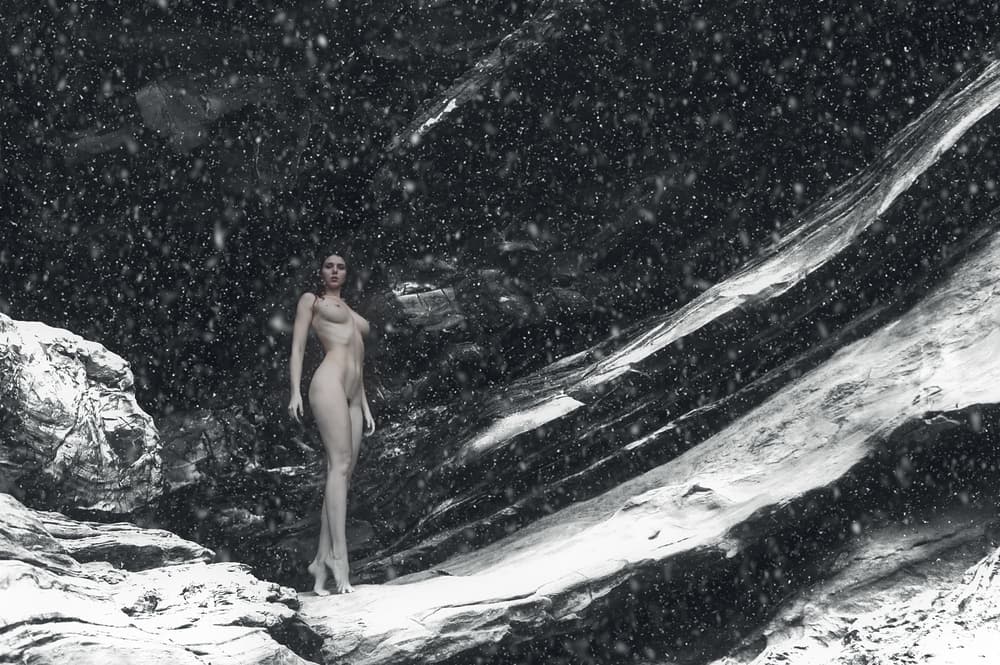 Graceful Nude Winter by Paolo Lazzarotti — canvas wall art