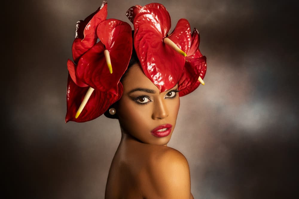 Glamorous Anthurium Portrait by Peppe Tambè — canvas wall art