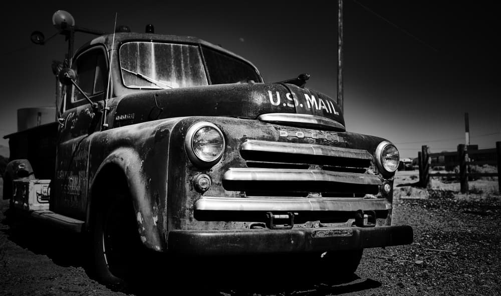 Vintage US Mail Truck by Peter Schade — canvas wall art