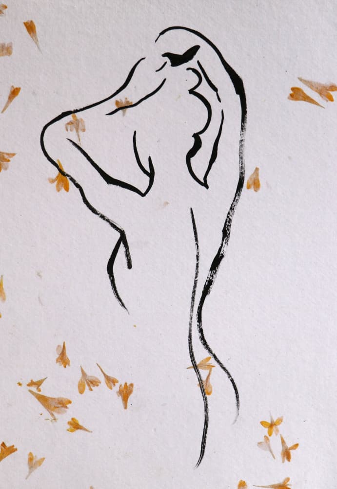 Graceful Nude Line Art by Santhosh ch — canvas wall art