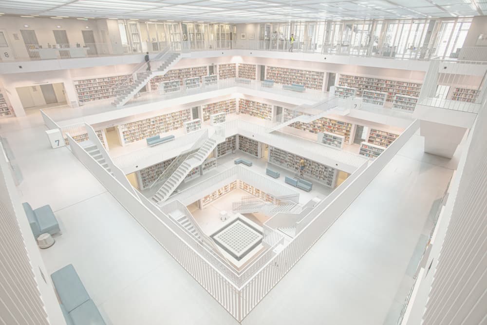 Spacious Modern Library by Bruno Flour — canvas wall art