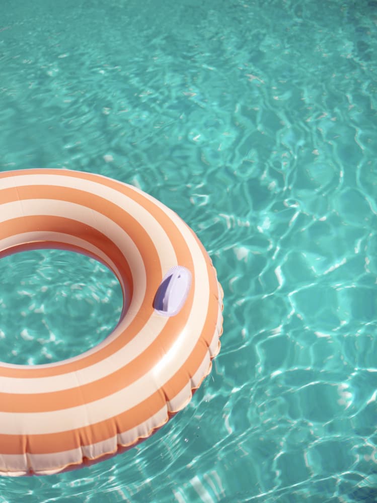 Peach Fuzz Swimming Pool Fun by Raisa Zwart — canvas wall art