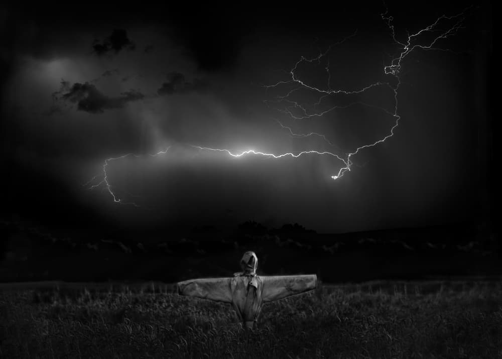 Scarecrow Lightning Storm by Yvette Depaepe — canvas wall art
