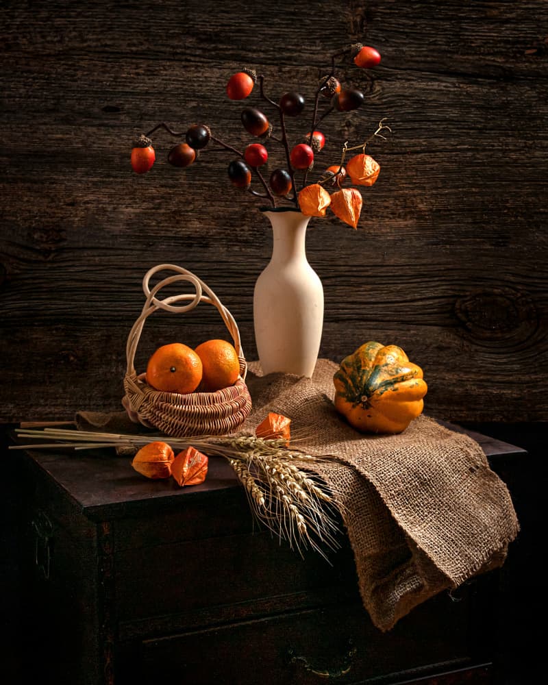 Autumn Harvest Still Life by Louie Luo — canvas wall art