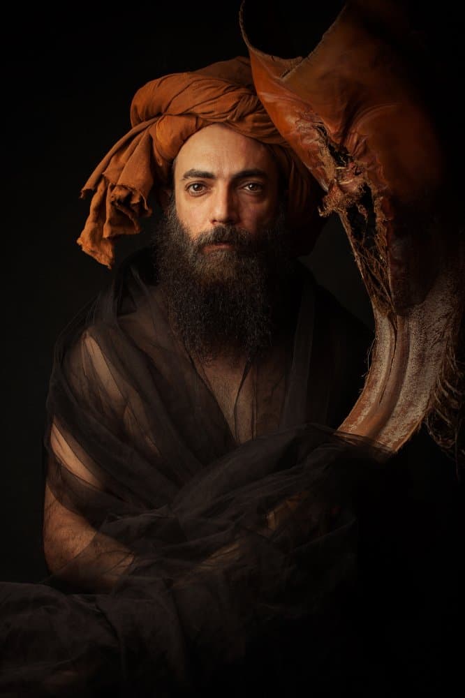 Intense Turbaned Man by Mehdi Mokhtari — canvas wall art