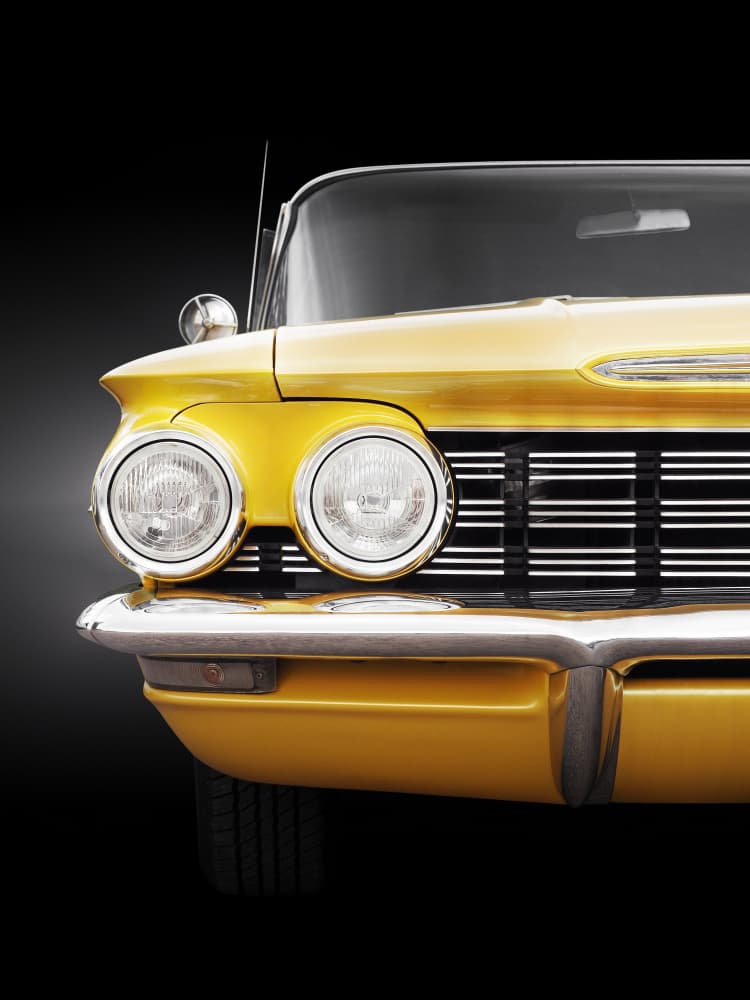 Yellow Classic Car by Beate Gube — canvas wall art