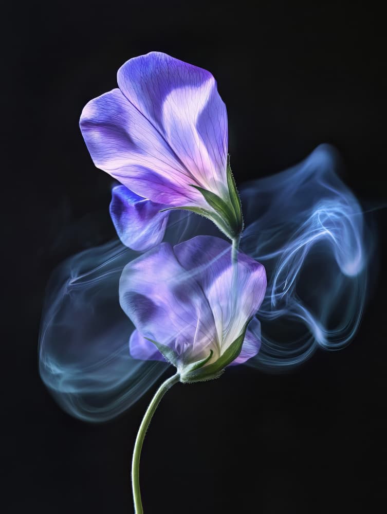 Dreamy Sweet Pea Bloom by Bilge Paksoylu — canvas wall art