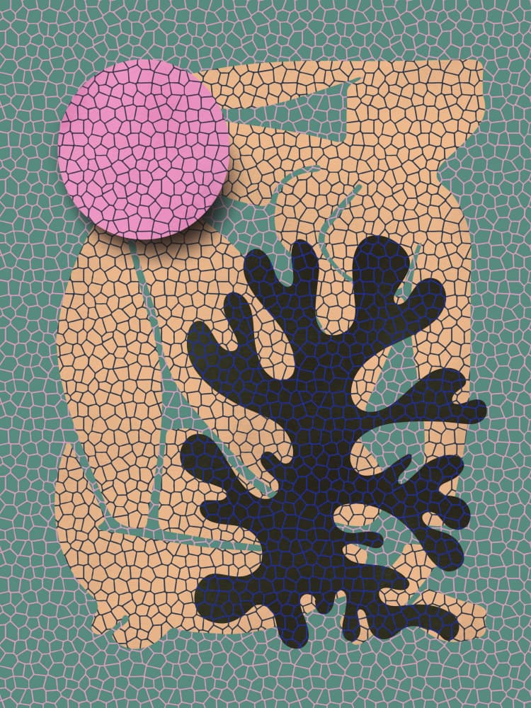 Pink Circle Organic Forms by Little Dean — canvas wall art