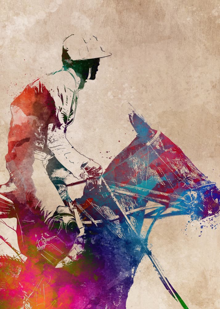 Vibrant Polo Rider by Justyna Jaszke — canvas wall art