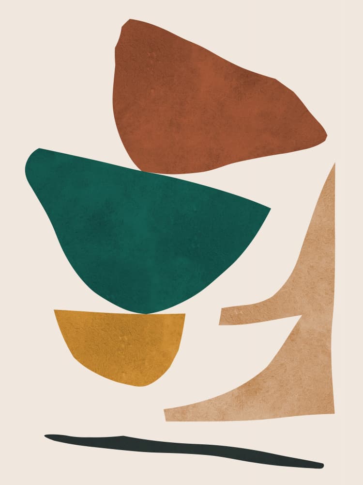 Abstract Earthy Shapes by Vitor Costa — canvas wall art