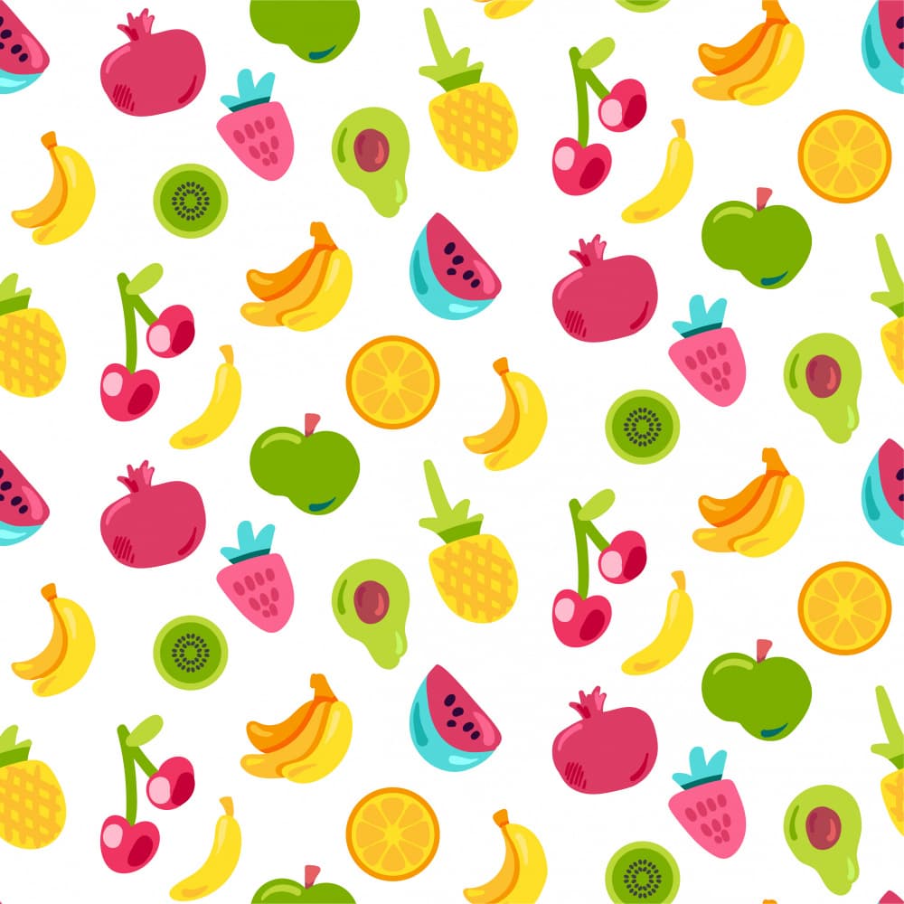 Joyful Fruit Pattern by Marika Barsrsind — canvas wall art