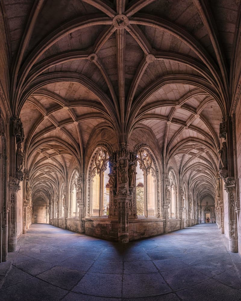 Sunlit Gothic Cloister by Enrique Rodriguez de Mingo — canvas wall art