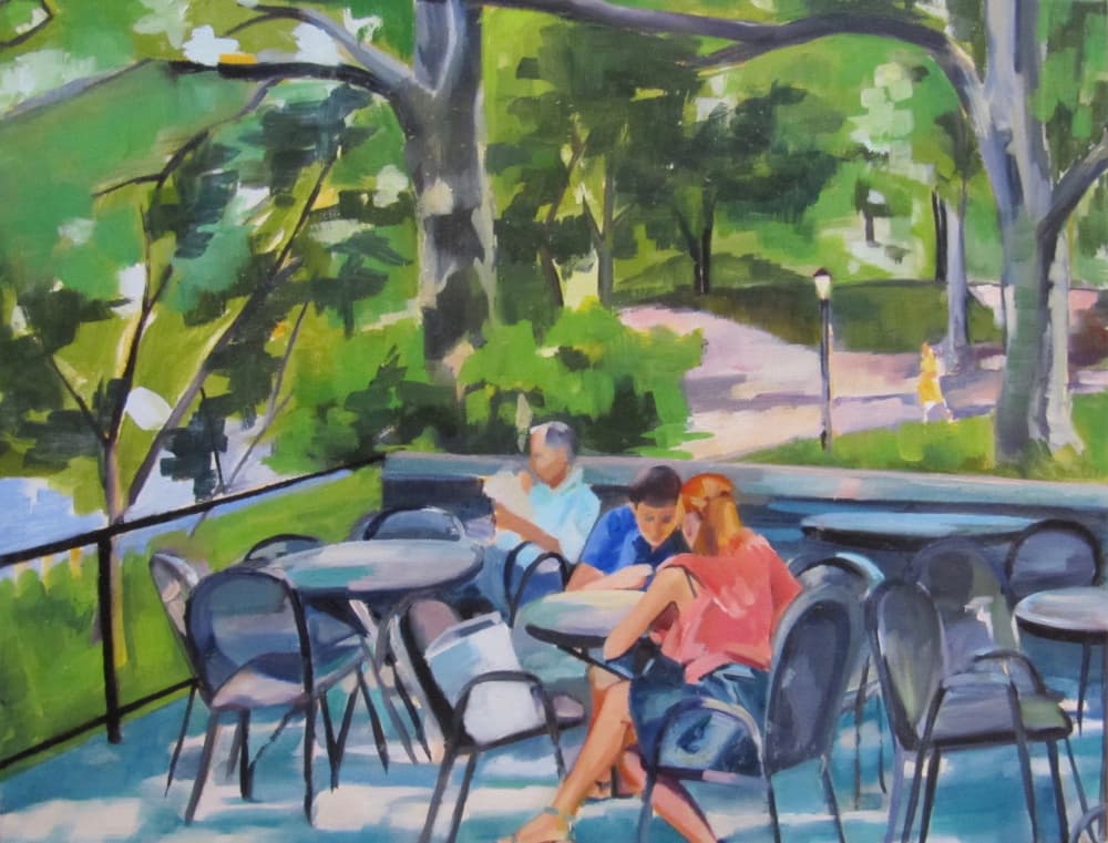 Park Cafe Scene by Maxine Shore — canvas wall art
