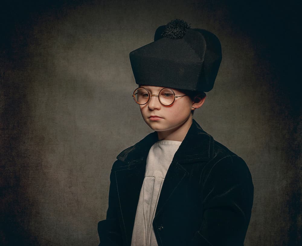 Little Scholar Portrait by Monika Vanhercke — canvas wall art