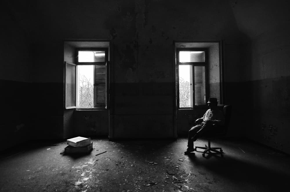 Solitary Man Dark Room by Carlo Ferrara — canvas wall art