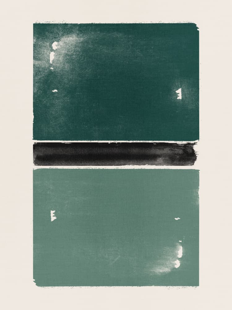 Divided Green Abstraction by Ema Paraschiv — canvas wall art