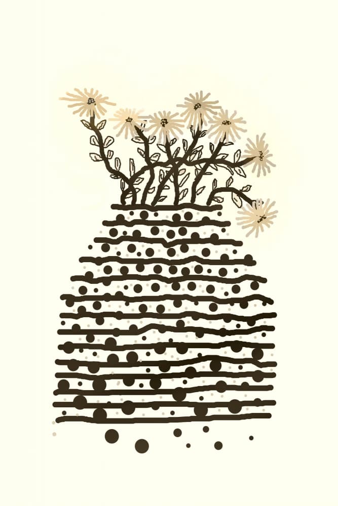 Dotted Vase Flowers by Christina Sillen — canvas wall art