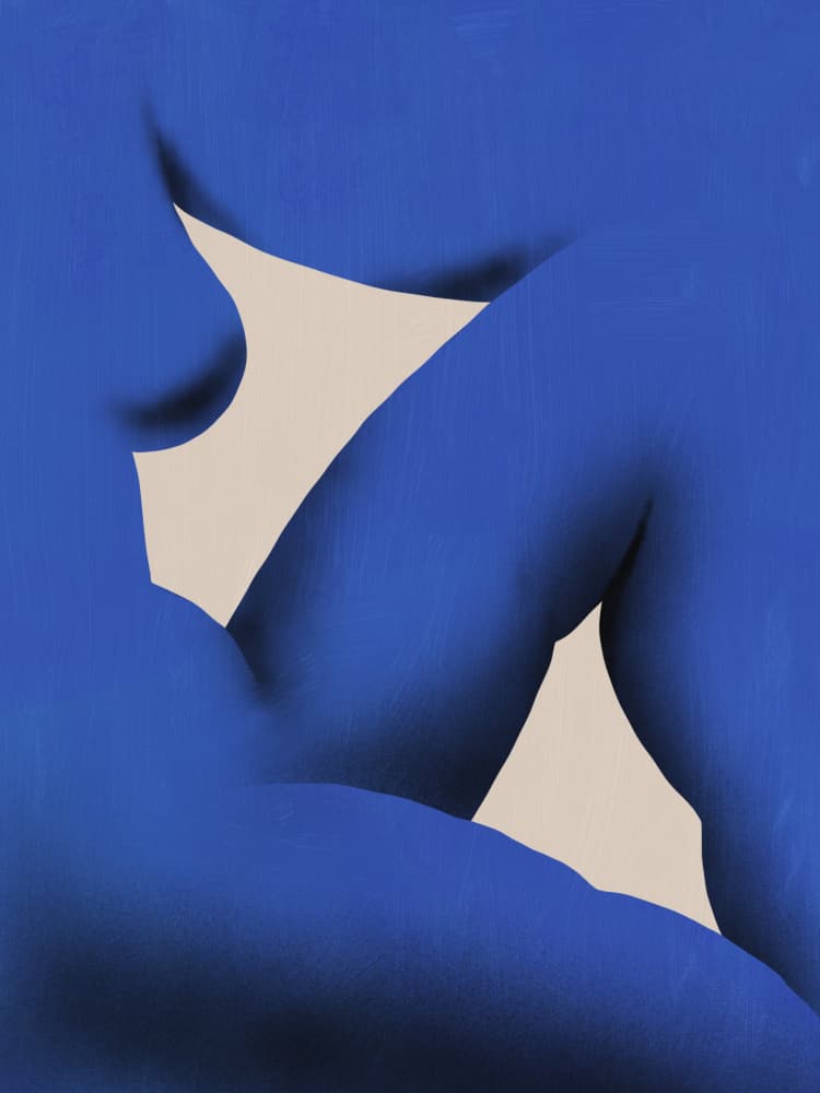 Serene Blue Figure by Little Dean — canvas wall art
