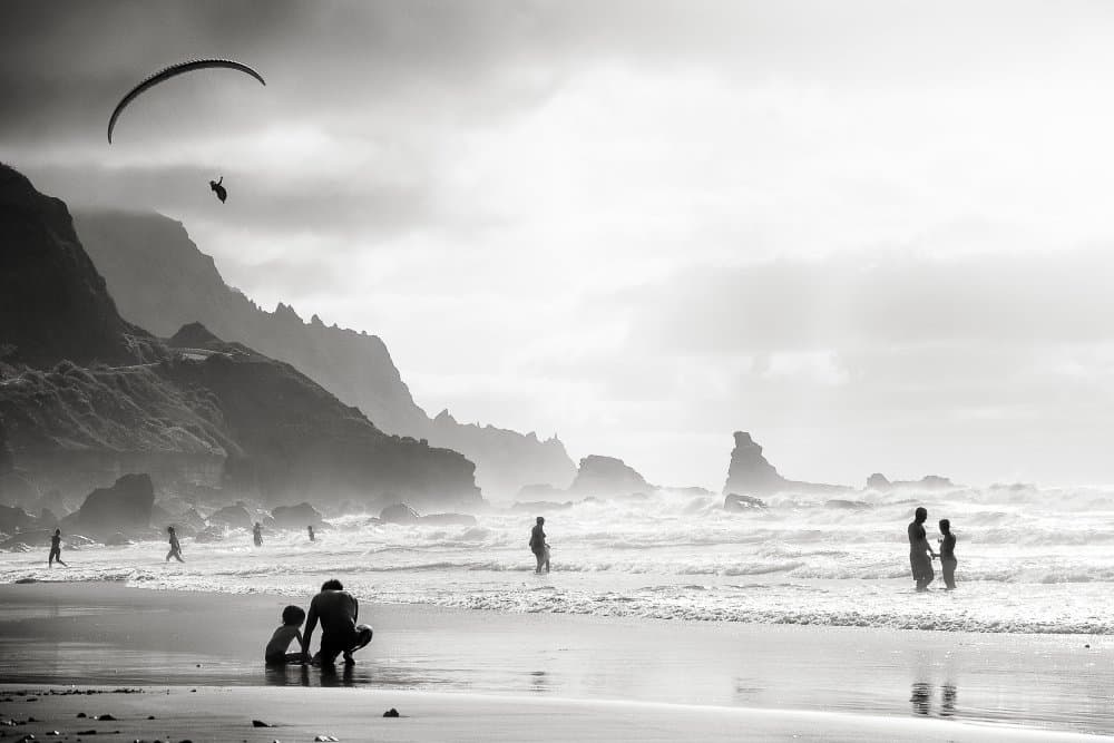Beach Mountain Paragliding by Aurelian — canvas wall art