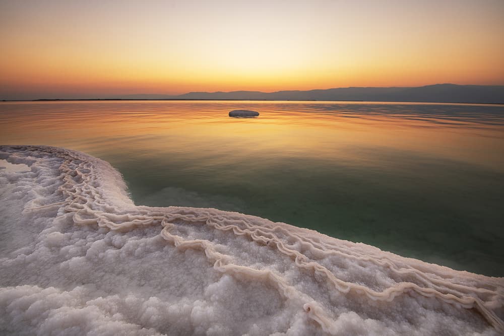 Golden Dead Sea Sunset by Dov Amar — canvas wall art
