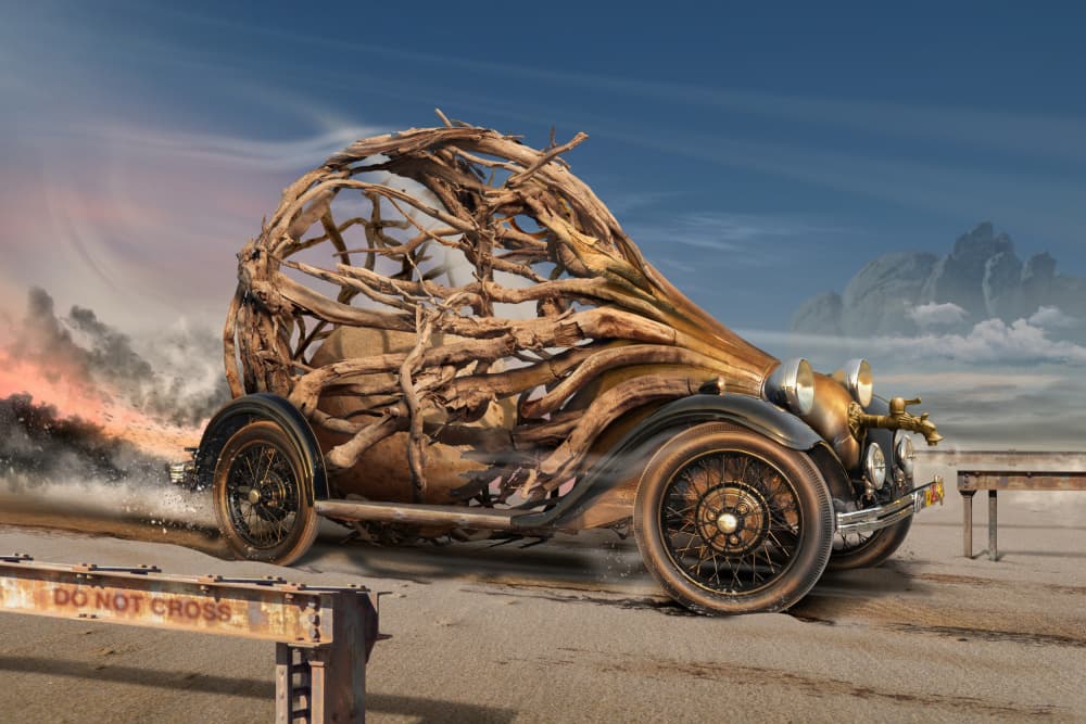 Steampunk Root Car by Radoslav Penchev — canvas wall art
