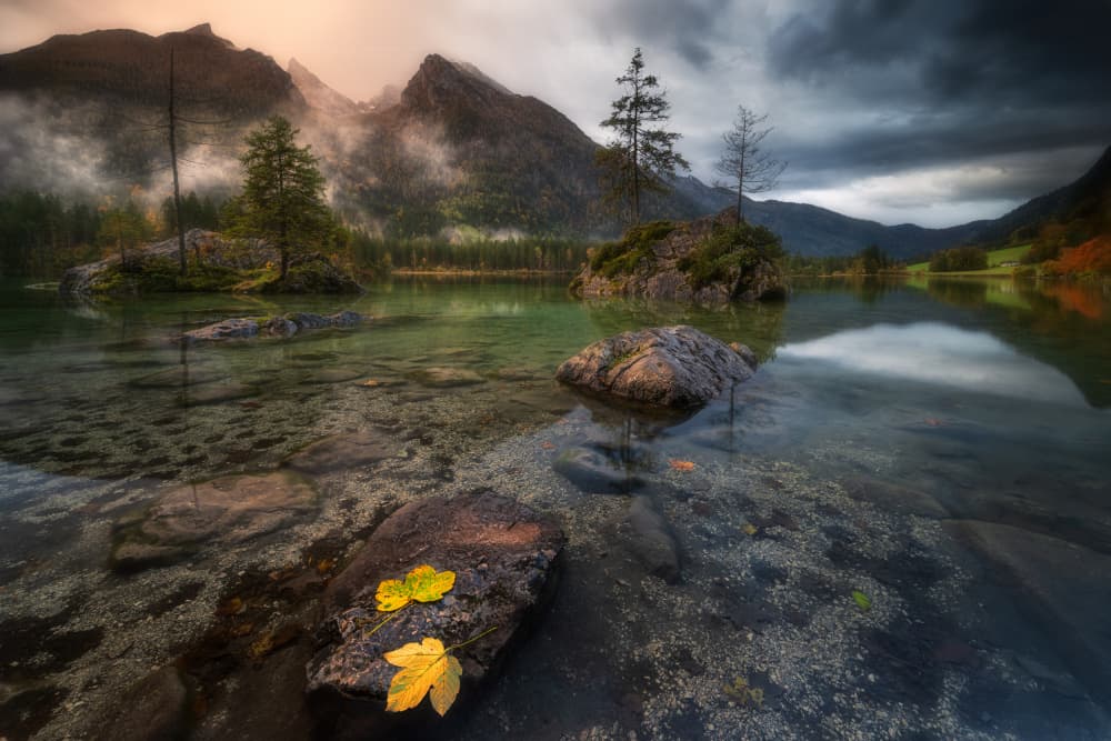 Misty Mountain Lake Reflections by Adam Pachula — canvas wall art