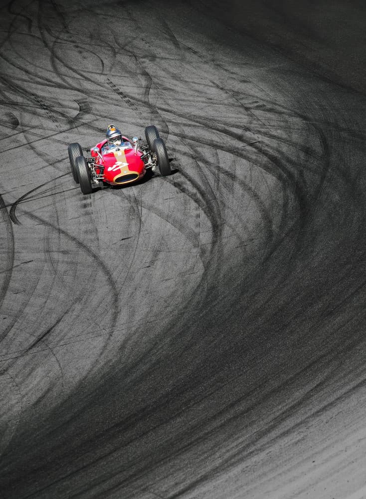 Vintage Race Car Drift by Leon — canvas wall art