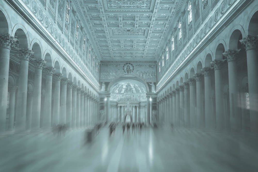 Grand Blue Basilica by Raffaele Corte — canvas wall art