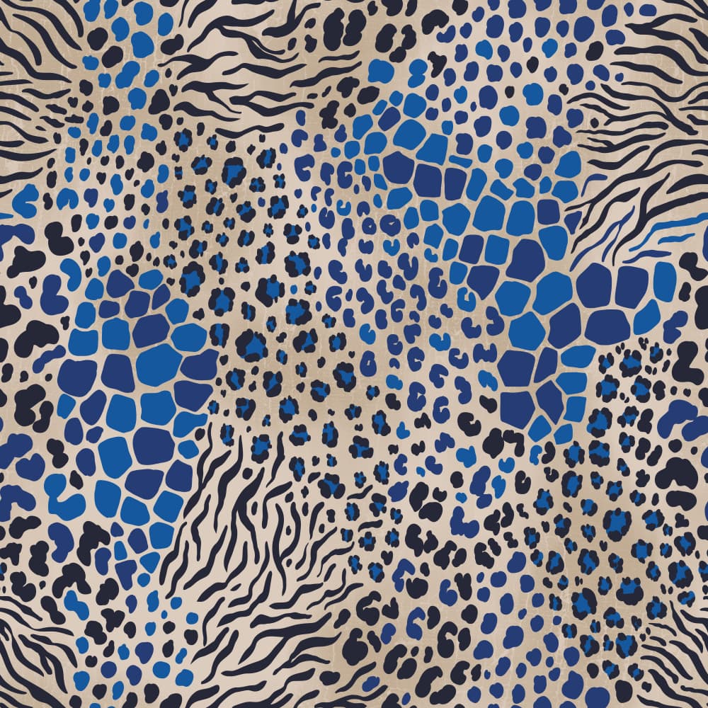 Blue Animal Print Collage by Alexandra Weise — canvas wall art