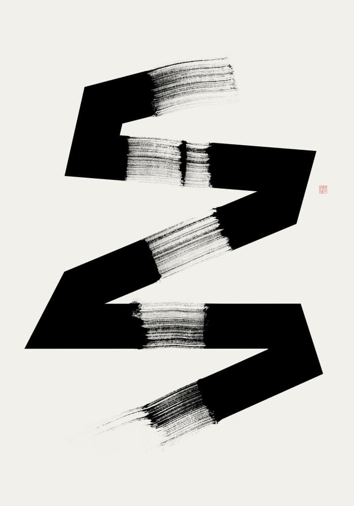 Dynamic Ink Zigzag by Thoth Adan — canvas wall art