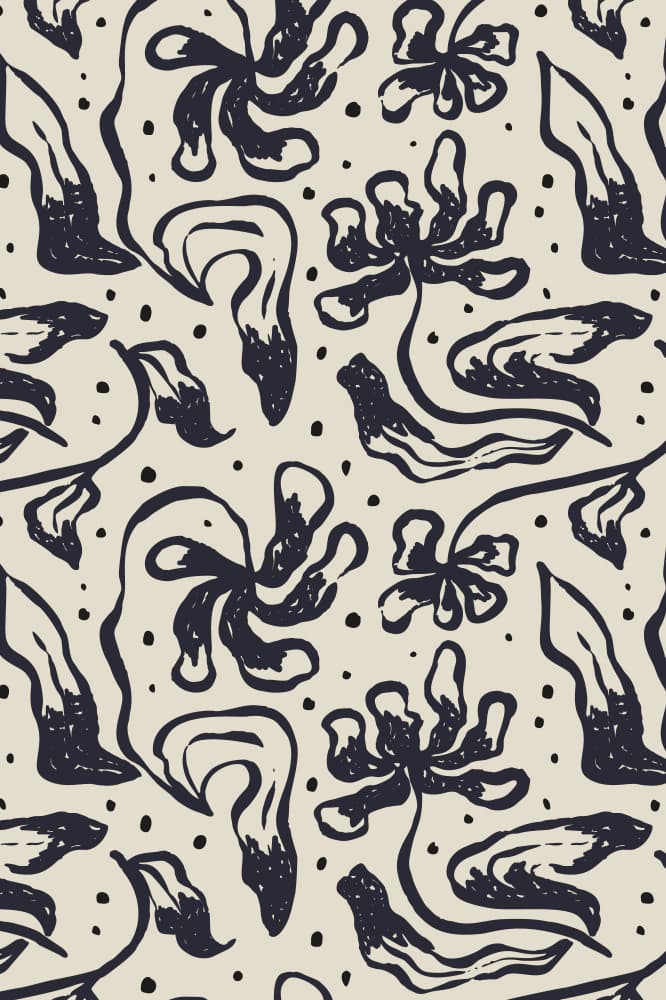 Organic Floral Pattern by Anna Rose — canvas wall art