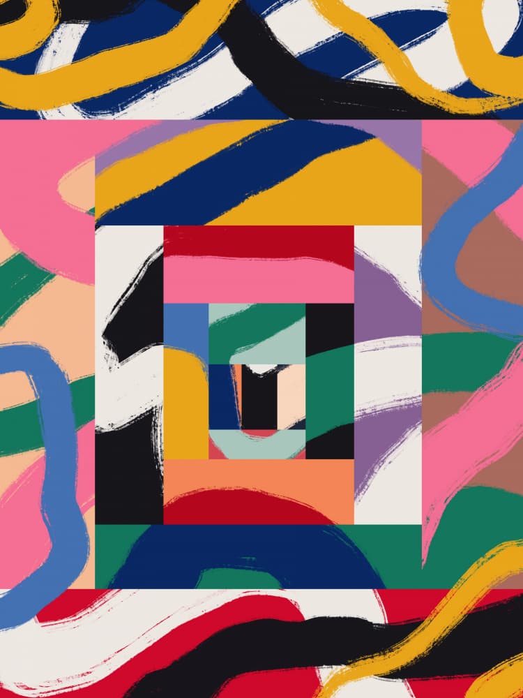 Vibrant Geometric Abstract by Little Dean — canvas wall art