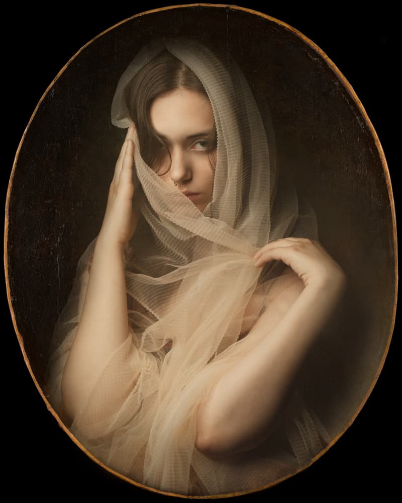 Classic Veiled Beauty by Mehdi Mokhtari — canvas wall art