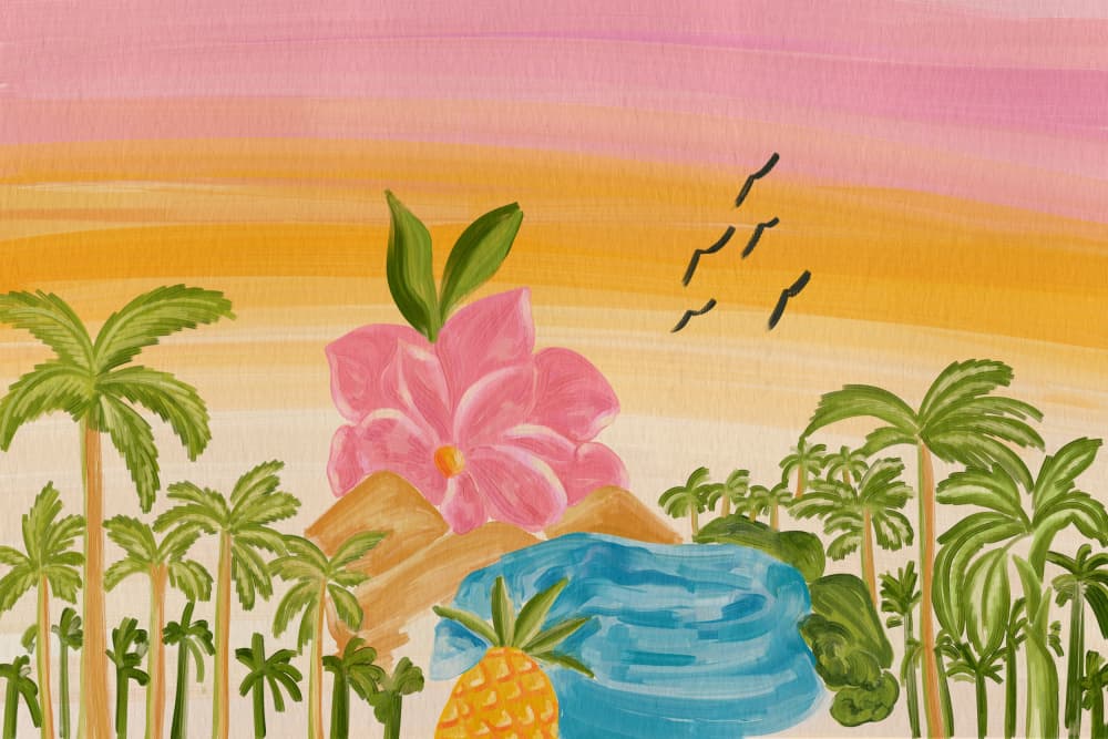 Vibrant Tropical Sunset by DePaulo — canvas wall art