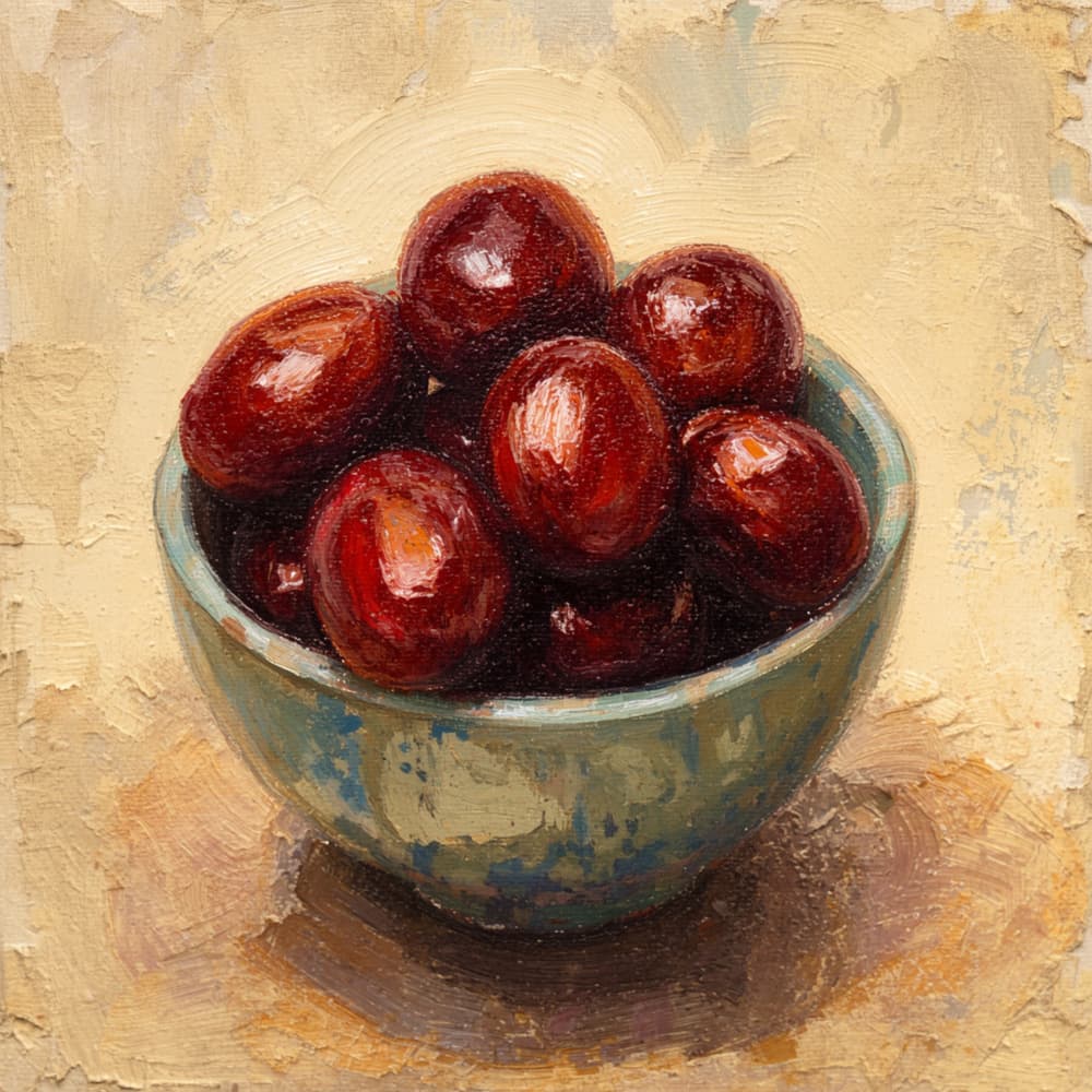 Rich Red Plums by Ohkimiko — canvas wall art