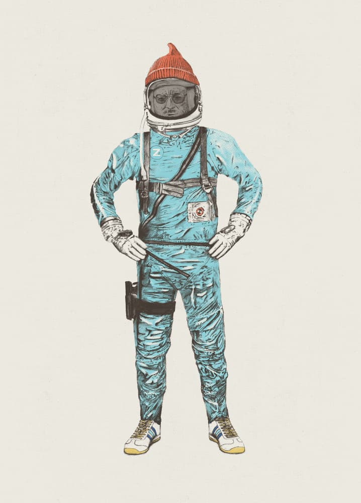 Orange Beanie Astronaut by Florent Bodart — canvas wall art
