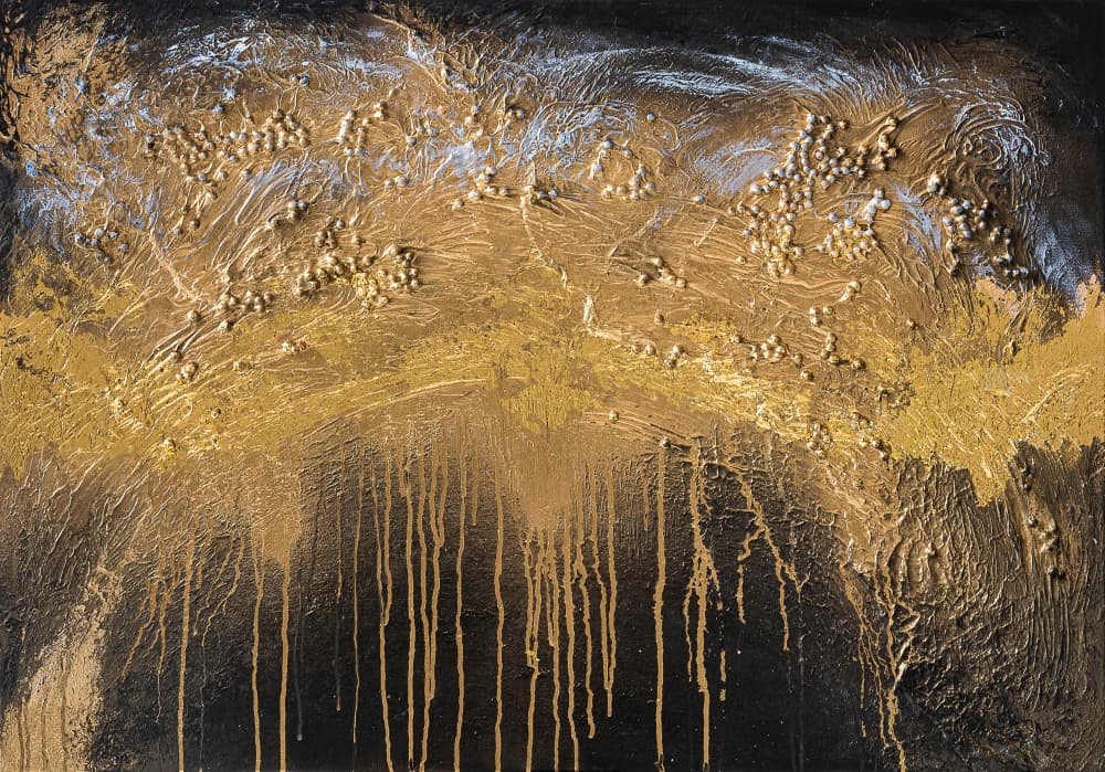 Molten Gold Flow by Anete Purina-Purite — canvas wall art