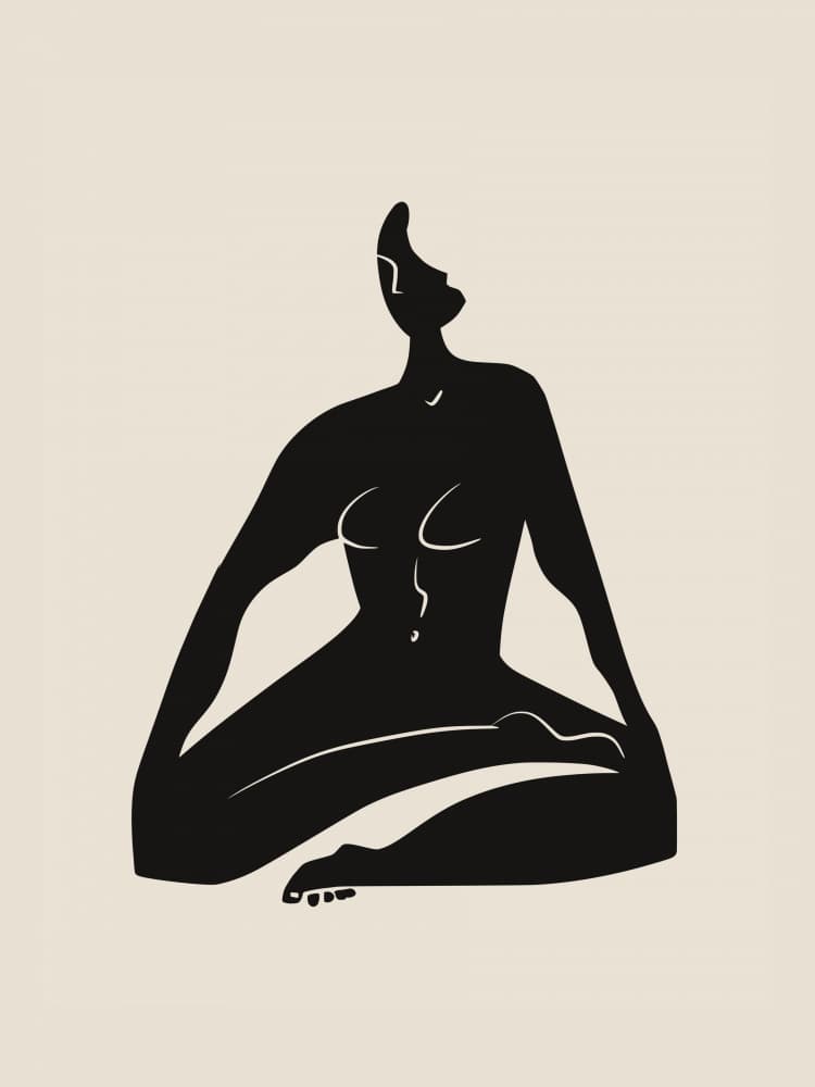 Serene Yoga Silhouette by Little Dean — canvas wall art