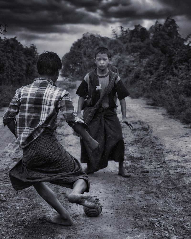Rural Childhood Soccer by txules — canvas wall art