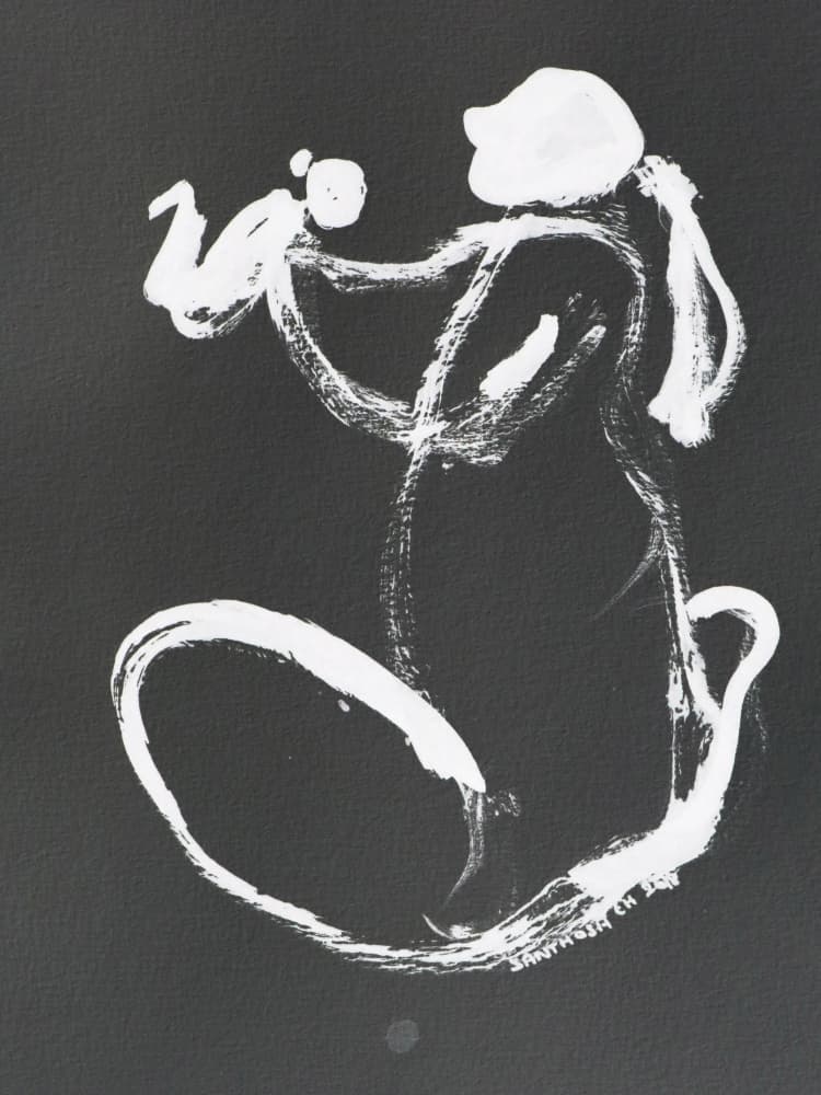 Minimalist Mother and Child by Santhosh ch — canvas wall art