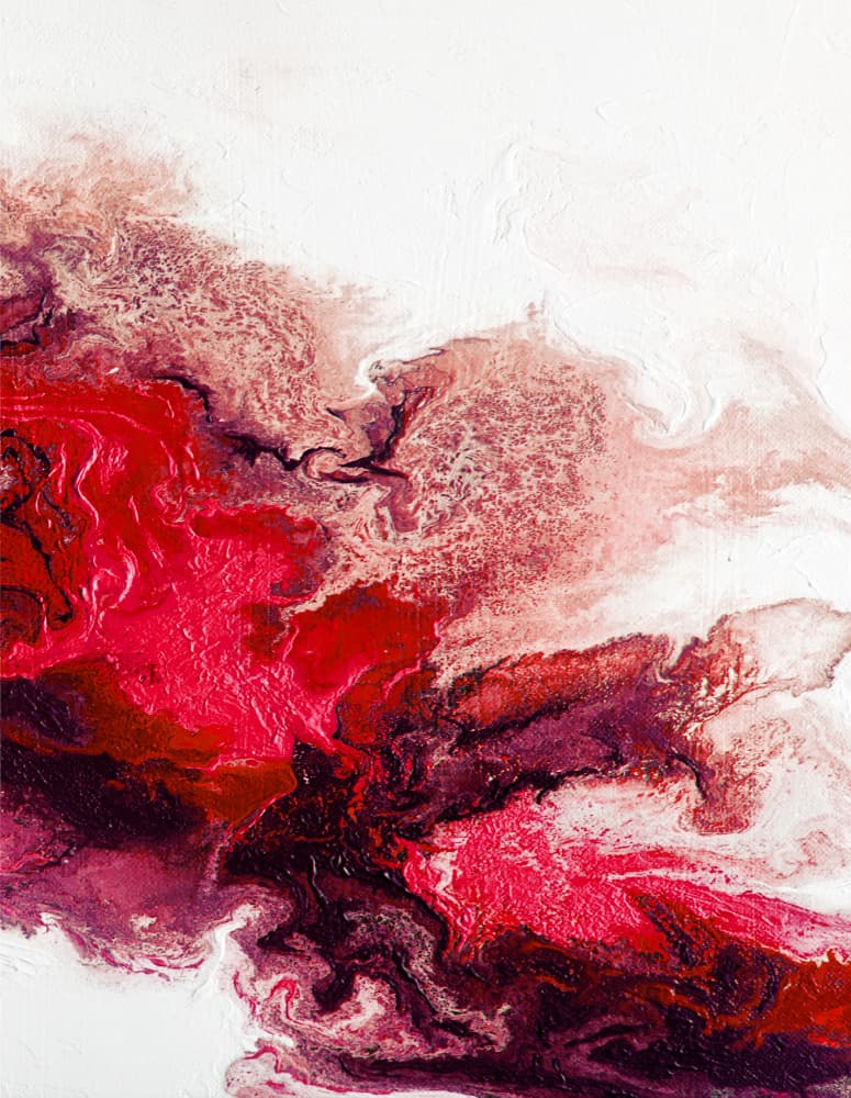 Crimson Fluid Flow by Alyson Storms — canvas wall art