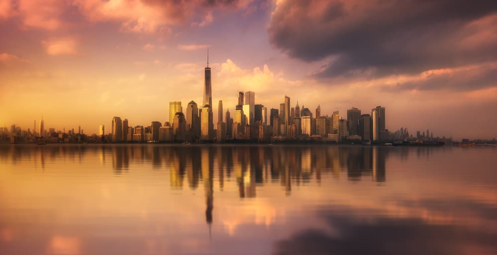 Golden Hour City Reflection by David Martin Castan — canvas wall art