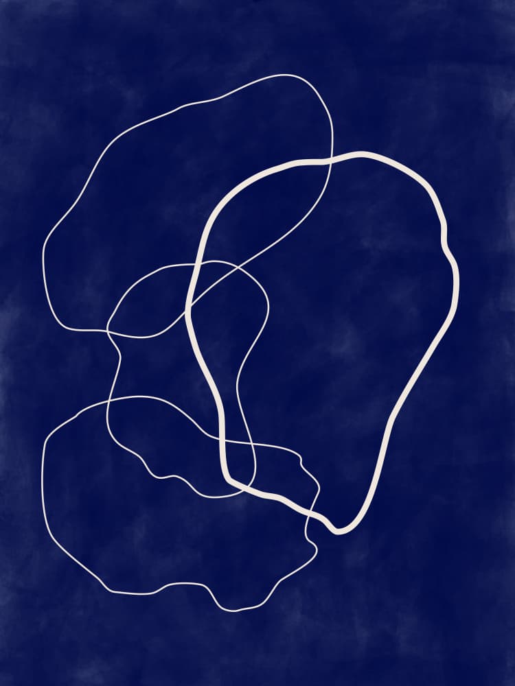 Fluid Blue Abstract Lines by Elena Ristova — canvas wall art